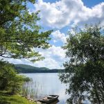 Blue skies and a still lake